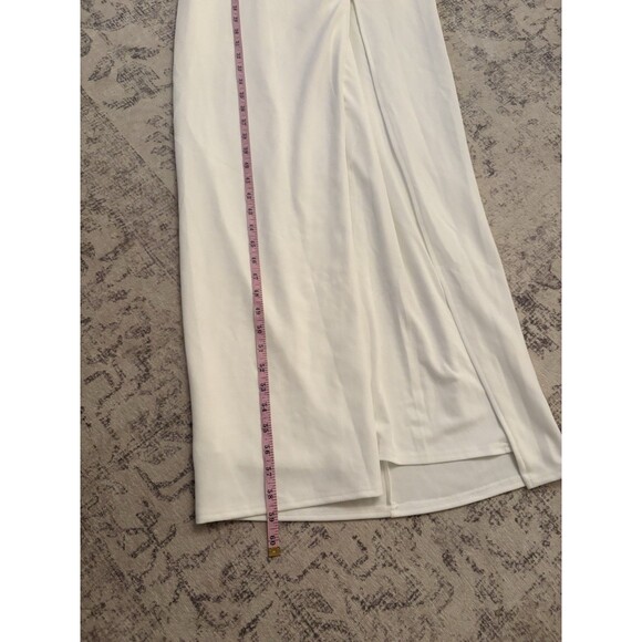 Lulus Magnificent Impression White Square Neck Short Sleeve Maxi Dress Large NWT - Picture 7 of 9